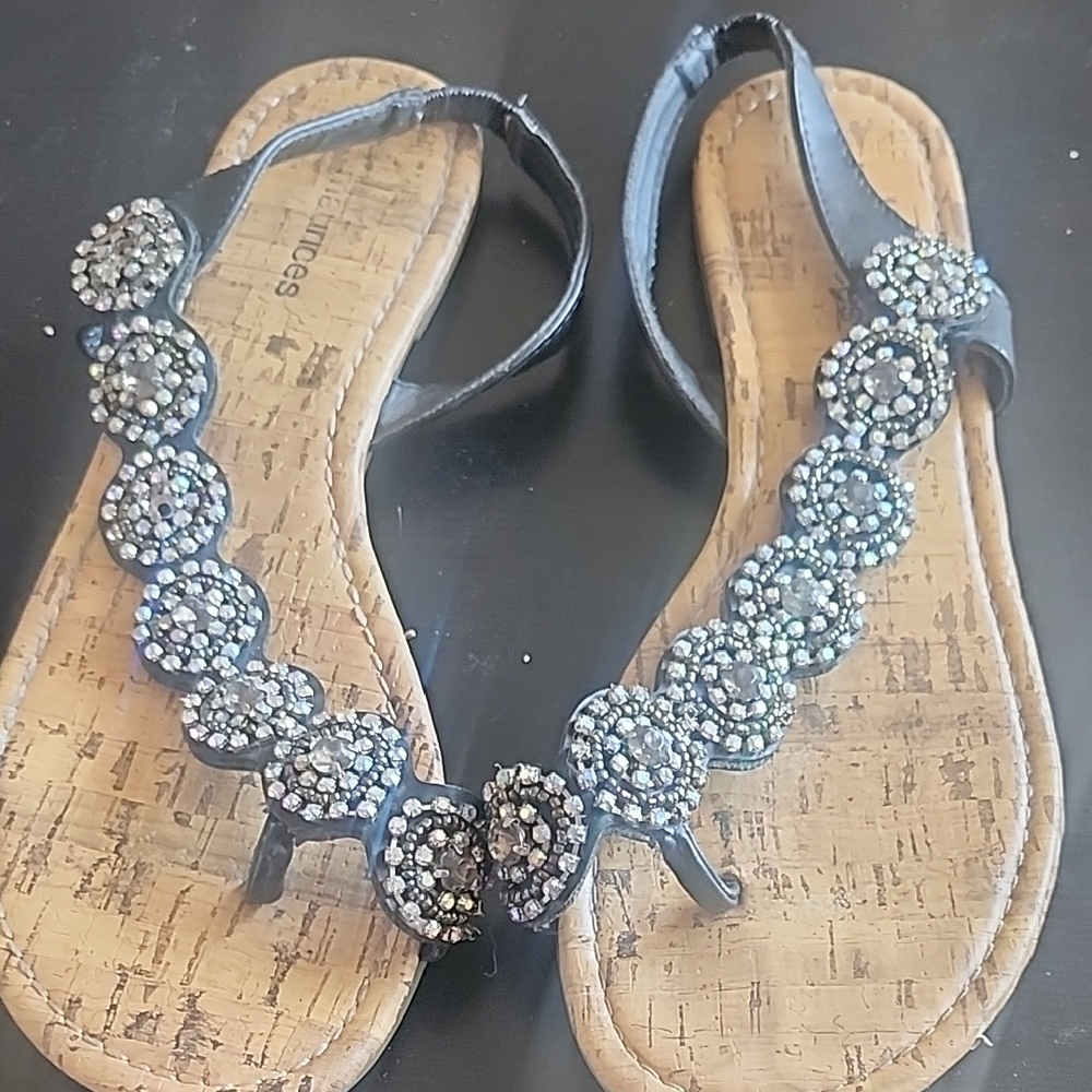 Maurices Black Embellished Sandals